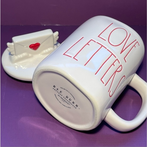 Rae Dunn LOVE LETTERS Mug with Topper - Picture 4 of 5